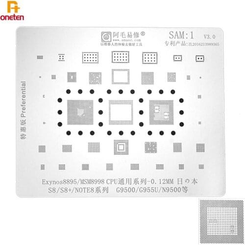 Amaoe BGA Reballing Stencil SAM1 for Samsung S8 S8+ Note8 series/G9500/G9550/N9500/Exynos8895/MSM8998 CPU