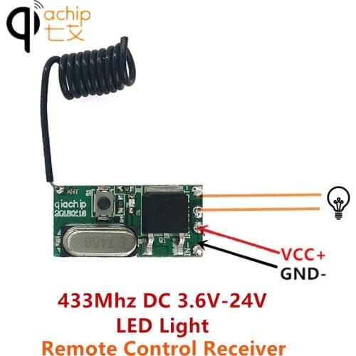 QIACHIP 433 Mhz 1CH Universal Wireless Remote Control Switch DC 3V 5V 12V 24V RF Relay Receiver for Christmas tree LED Light