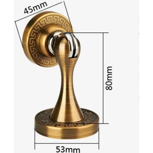 High quality vintage brass zinc alloy stong magnetism door stopper bronze door stops with screws fitting free shipping