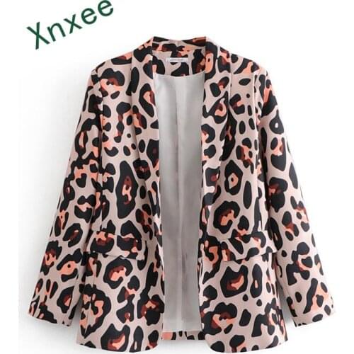 Xnxee New arrival European and American fashion style retro leopard print suit jacket