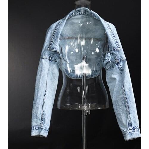 Women Crop Denim Jacket Spring Autumn Casual Jaqueta Jeans Jacket Coat 2021
