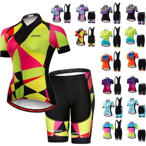 Womens Cycling Jersey Set Suit Bicycle Top Shirt Mountain Bike Wear MTB Sportswear Biking Outdoor Team Racing Clothing JP2001
