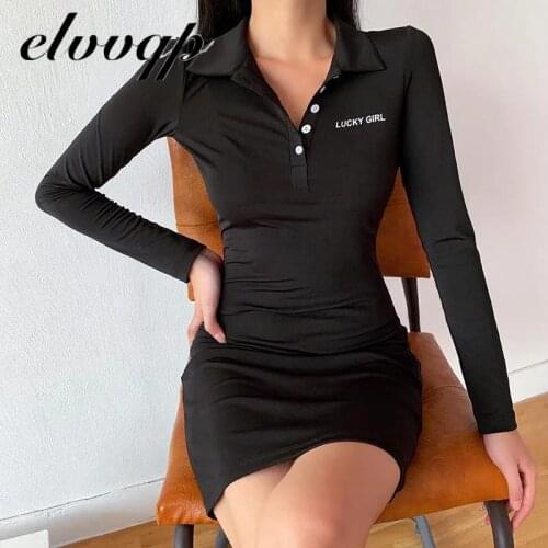 2021 New Black Spring Women Dresses Soft Long Sleeve Slim Bodycon Casual Dress Sexy Mini Autumn Letter Print Party Dress LU1551