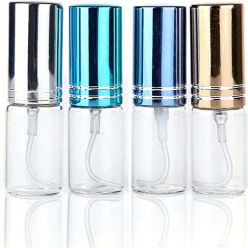 1pcs 5ml/10ML Portable Colorful Glass Refillable Perfume Bottle With Atomizer Empty Cosmetic Containers With Sprayer For Travel