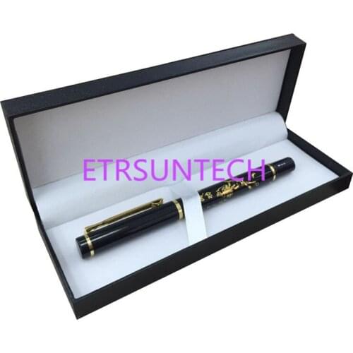 100pcs/lot Business pen pacakging paper box black flip pen box spot imitation PU gift paper box