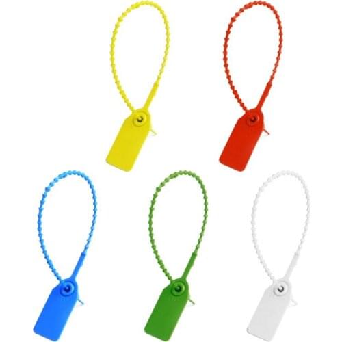 100Pcs Disposable Plastic Pull-Tite Security Seals Signage Numbered Self Locks HX6D