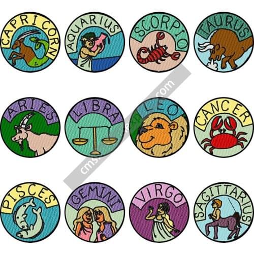 12 constellations&symbols 12pcs mixed 12mm/16mm/18mm/25mm Round photo glass cabochon demo flat back Making findings