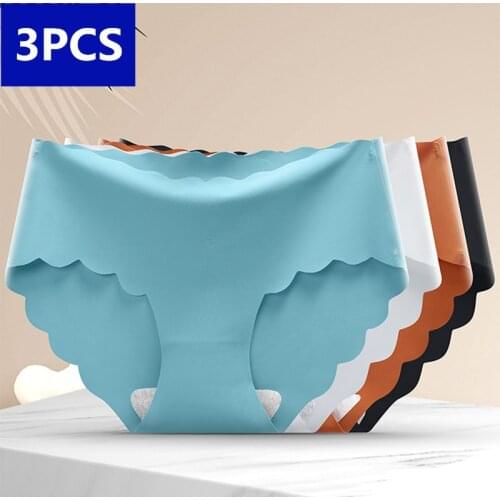 3Pcs Womens Seamless Panty Set Underwear Female Comfort Intimates Fashion Ladies Low-Rise Briefs Panties Women Sexy Lingerie