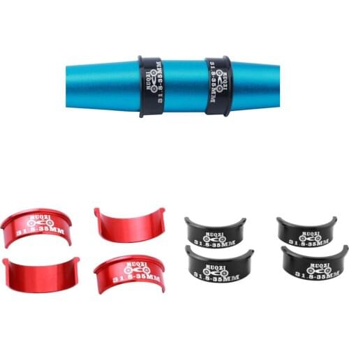 4Pcs/Set 31.8mm to 35mm Bike Bicycle Handlebar Shim Stem Adapter Accessories - Black / Red