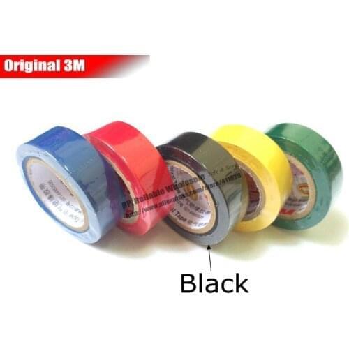 5 rolls 18mm *10 meters *0.13mm 1500# Pb Free, Anti-flame 3M Electrical Insulation Tape for High Voltage Cable Remark Fix, Black