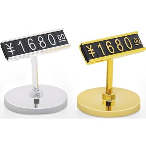 5 Pieces Plastic Jewelry Cubes Price Display Tags Adjustable Number Stand Frame Label Shop