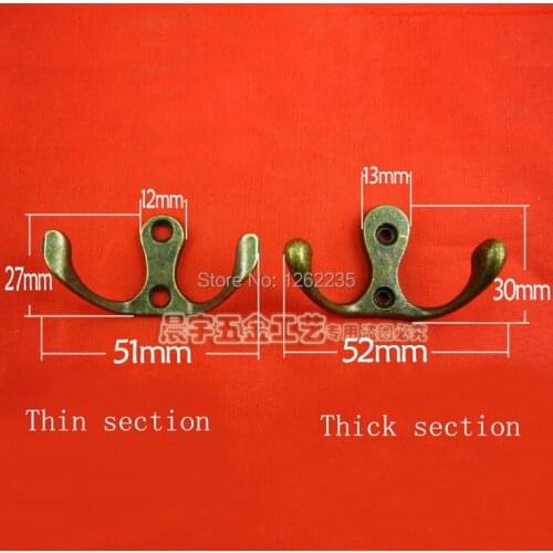51 * 27mm European-style garden, wrought iron clothes hook After the decorative door coat hooks Coat hooks(Thin section)