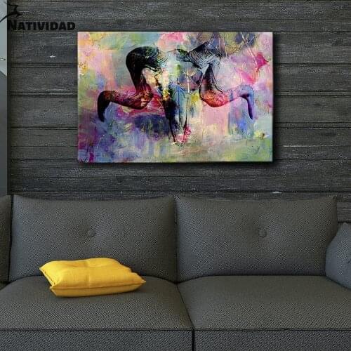Abstract Canvas Painting Wall Art Decor Large Graffiti Cow Art Poster Oil Painting Living Room Showroom Bedroom Home Decoration