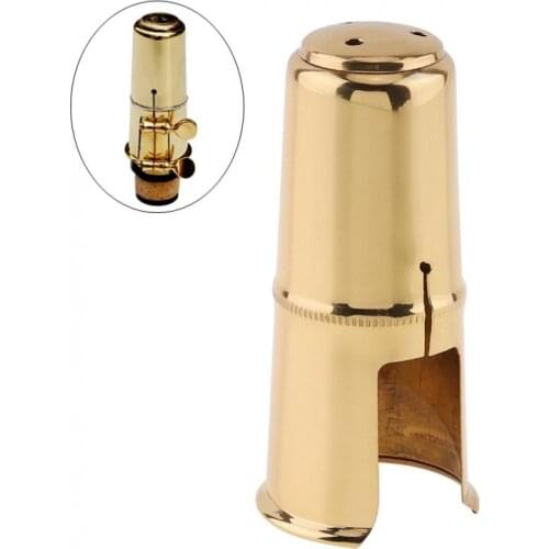Alto Saxophone Mouthpiece Cap Brass Gold Plated Protective Cap for Leather Sax Mouthpiece Metal Ligature Saxophone Mouthpiece