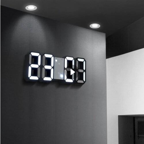 Clock Date Time Celsius Nightlight Display Digital Wall Clock 3D LED Alarm Clock Electronic Desk Clocks With Large Temperature