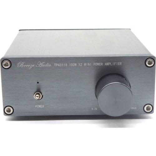 TIANCOOLKEI D200 Mini Digital Audio Power Amplifier HiFi TPA3116 Stereo Music 2-Channel 100W*2 Black Chassis
