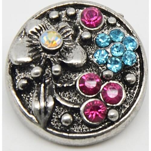 Colorful Rhinestone Snap Button Fit For 18mm Snap Button Jewelry
