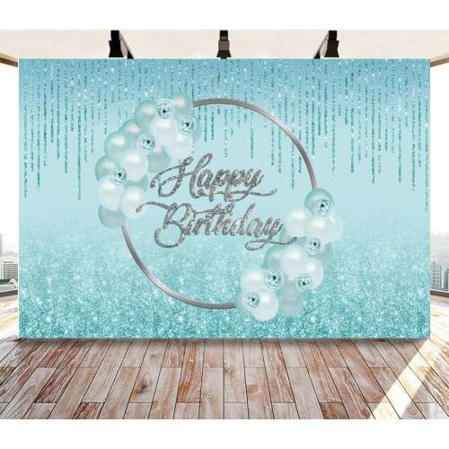 Purple Blue Glitter Curtain Happy Birthday Photo Background Adult Cocktail Party Wine Table Decor Backdrops