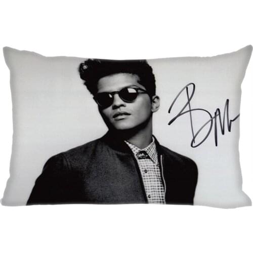 Hot Sale Bruno Mars Rectangle Pillowcase Custom Home textile Zipper Pillowcase Pillow Cover Size 45*35cm (one side) Print