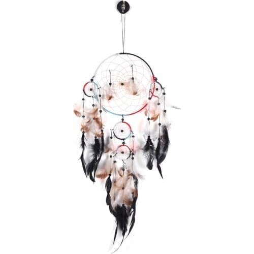 Handmade Indian Dream Catcher Hanging with Rattan Bead Feathers Wall Car Decoration Ornament Dreamcatcher CNIM Hot