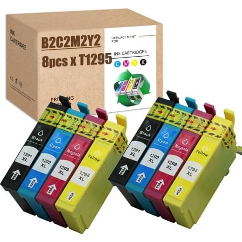 SZ T1295 Compatible for Epson T1291 T1292 T1293 T1294 Ink Cartridge for SX235 SX420W SX425W SX435W SX525WD SX535WD WF-7515 B42WD