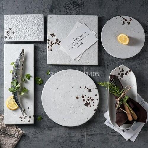 Nordic Ceramic Tableware Western Dishes Flat Dishes Soup Dishes Rice Dishes Salad Dishes Creative Simple Style Dishes