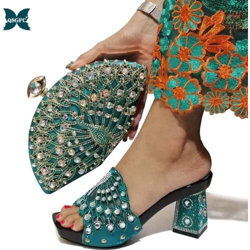 2020 Italian design Shoes with Matching Bags for Women Nigerian Shoe and Bag Set for Wedding African Shoe and Bag Set for Party