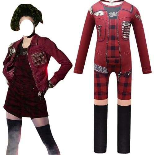 Girls Halloween Cheerleader Costume Cosplay Addison Outfits Fancy Party Jumpsuit Zombies Campus Cheer Camp Kids Bobysuit Costume