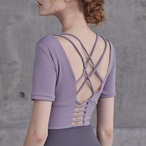 Yoga Crop Top Yoga Clothes Womens Bra Short Sports Top Short Sleeve Fashion High Red Clothes Top Deportivo Mujer Camisetas