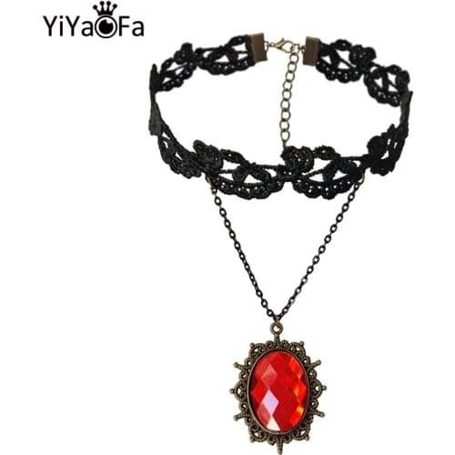 YiYaoFa Handmade Lace Choker Necklace for Women Accessories False Collar Multi Layer Necklace Lady Gothic Party Jewelry GN-59