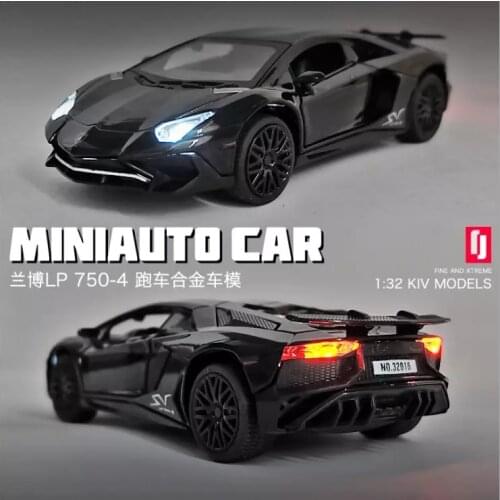 1:32 Scale Lamborghinis LP750-4 Alloy Car model Diecast Toy Vehicle High Simitation car Toys For Children Kids Xmas Gifts