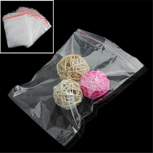 WITUSE Mini Bags Print 100pcs Transparent Zip Bag 4.7" X 7.1" Transparent Travel Plastic Bag Zip Lock Plastic Bags