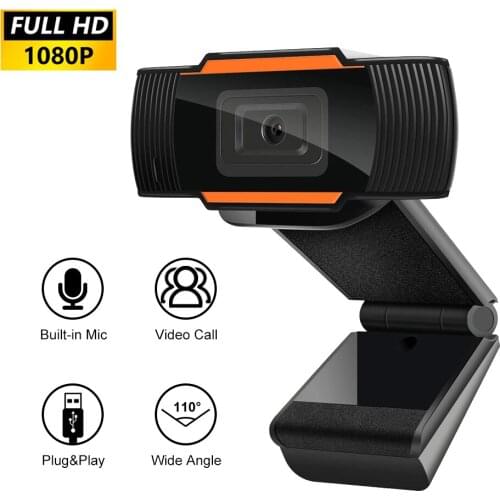 Mini Webcam Full HD 1080P USB Video Gamer Camera for Portatile Laptop Computer Web Cam Built-in Microphone