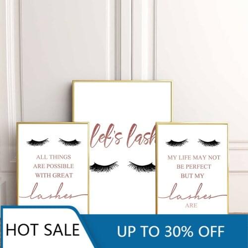 Fashion Lashes Wall Art Canvas Painting Poster Makeup Eyelash Print Salon Lash Modern Wall Decor Pictures For Home Room Decor