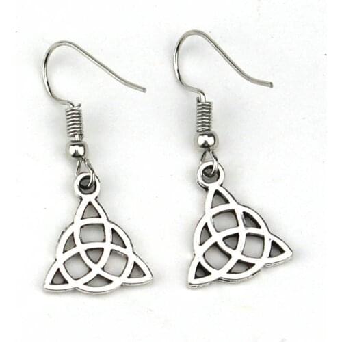 Fashion Trinity Knot dangle Earrings Irish Vintage Little Triangle Triquetra Symbol Celtics Earrings for women gift