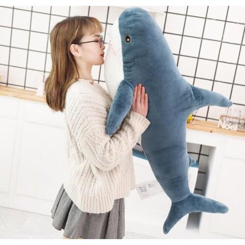 80/100/140cm Soft Shark Plush Toy Stuffed Shark Toy Pillow For Kids Birthday Gift or Shop Home Decoration