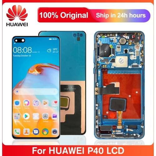 Original 6.1'' P40 Lcd For HUAWEI P40 ANA-AN00 TN00 NX9 LX4 LCD Display Screen Digitizer With Frame Part For Huawei P40 LCD