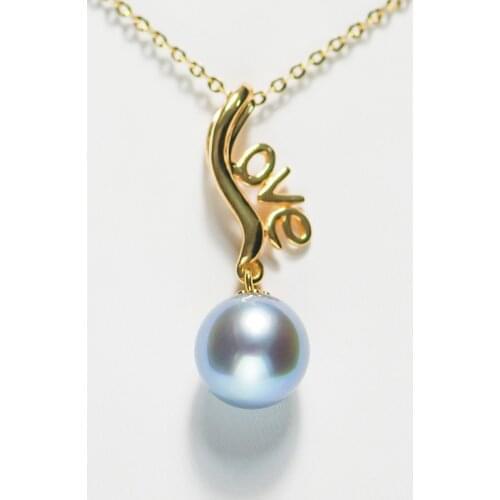 MADALENA SARARA 8mm Saltwater Pearl Necklace Akoya Pearl Bead 18k Gold Chain Necklace Natural Color Luxury Women Jewelry