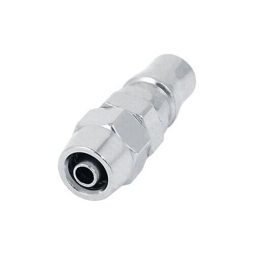 PP30 Nut Quick Fitting Pneumatic Connector Coupler Silver Tone