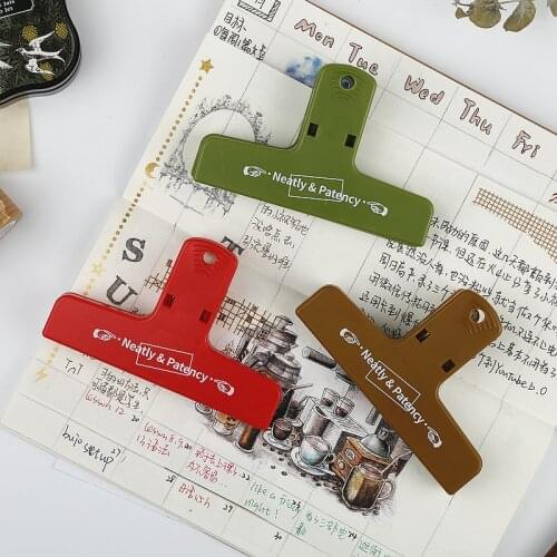 Multicolor Retro Vintage Binder Clips Plastic Ticket Paper Scrapbok Clamp Clips Office School Stationery Supplies