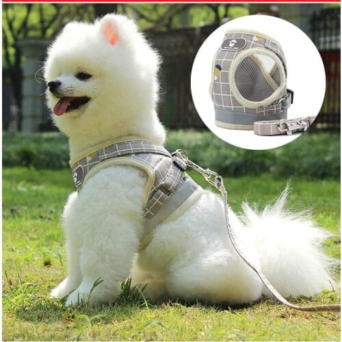 Dog Harness Leash Set Adjustable Breathable Dog Cat Collar Vest Harness for Dog Puppy Pet Chihuahua Chest Strap Dog Accessories