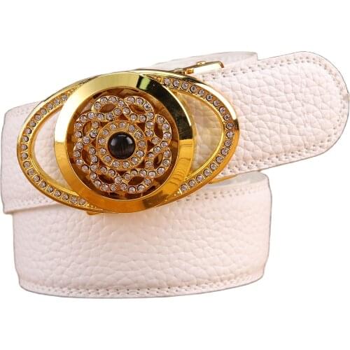 2020 belt for women mens belt luxury high quality fiber leather automatic buckle fashion 140 cm 150 160 170 180 stylish floral
