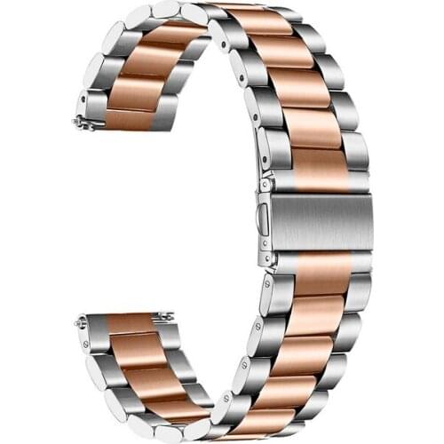 Mesh & Soild Watchband for Garmin Vivomove HR/Vivoactive 3/Forerunner 645/245 Music Watch Band Women Rose Gold Strap