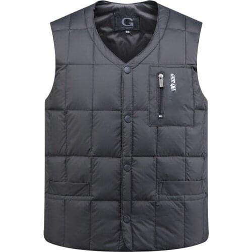 Winter Parka Sleeveless Vest Thick Slim White Goose Down Men Bodywarmer Duck down jacket Mens warm vest Waistcoat 3XL