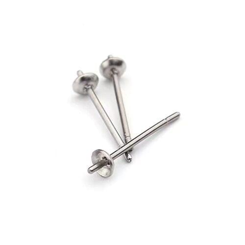 100pcs/lot 3x13mm Stainless Steel Silver Tone Ear Pin Findings for Standing Earrings Jewery Making LA281