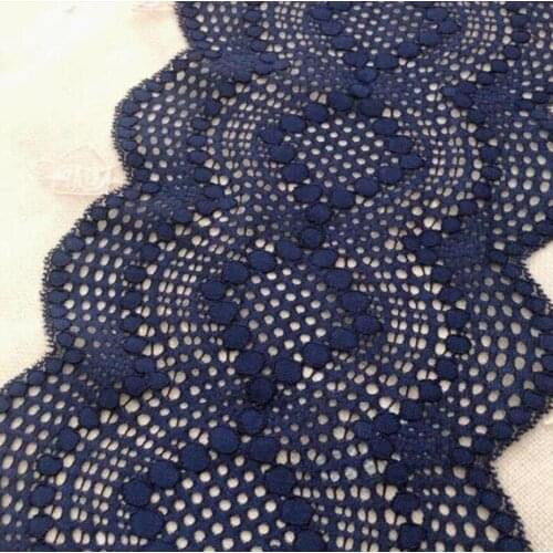 2 Meters Navy Blue DIY Net Lace Trim Clothes Accessories Elastic Lace Mesh Lace Ribbon Sewing Supplies 18cm Width