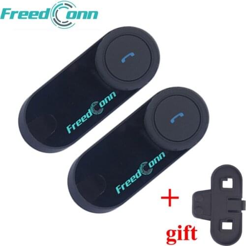 2 pcs FreedConn T-COM VB Helmet Headset 800M Bluetooth Interphone Motorcycle Intercom with FM Radio + Extra Clip