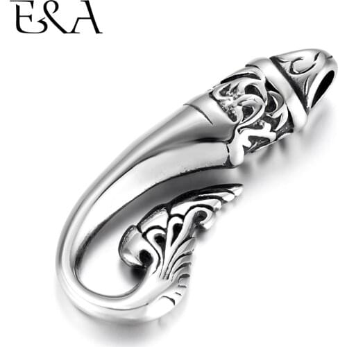 2pcs Stainless Steel Fish Tail Pendant Hole 4mm Bracelet Hooks Charms Necklace Jewelry Making Findings DIY Supplies Accessories