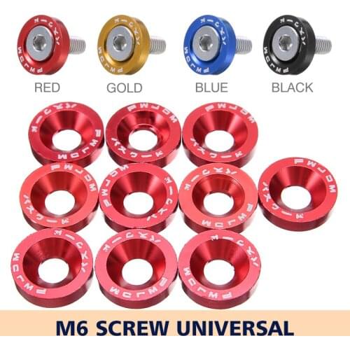 20Pcs M6 Fender Washer Car Modified Hex Fasteners Fender Washer Concave Screws Car-styling Tools Accessories