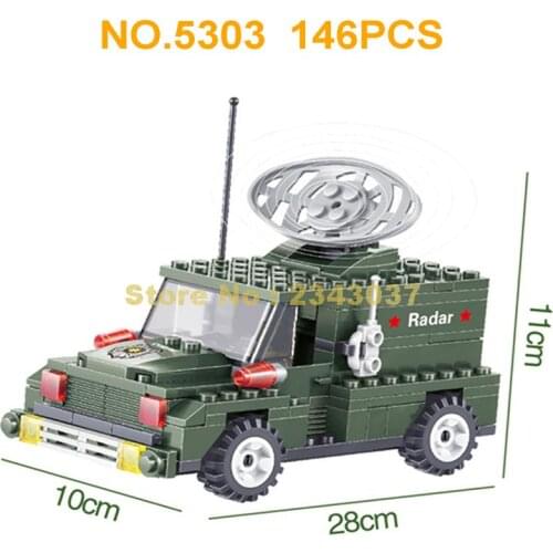 23014 146pcs Military Army Radar Command Vehicle Truck Building Block Toy